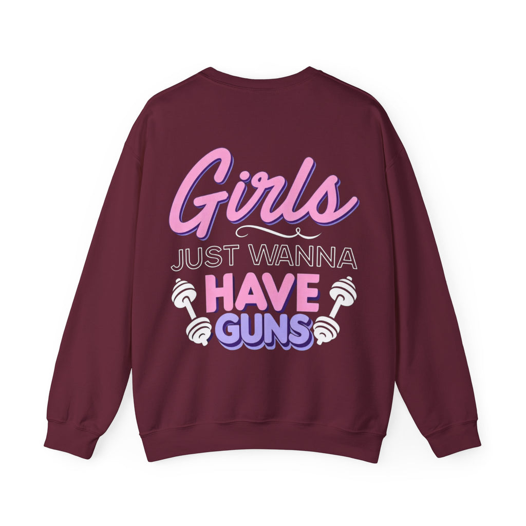 ORVIAN — Muscle Mommy Girls Just Wanna Have Guns Crewneck, Bold Feminine Typography Unisex
