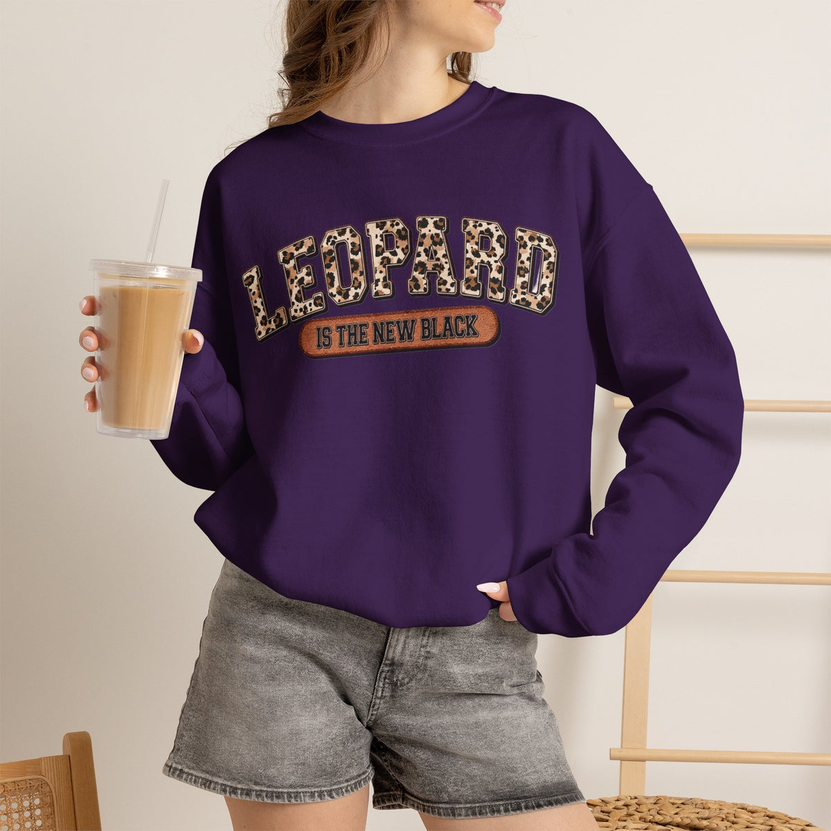 ORVIAN — Leopard Is The New Black & God Is Good Coquette Bow Crewneck, Faith-Inspired Unisex