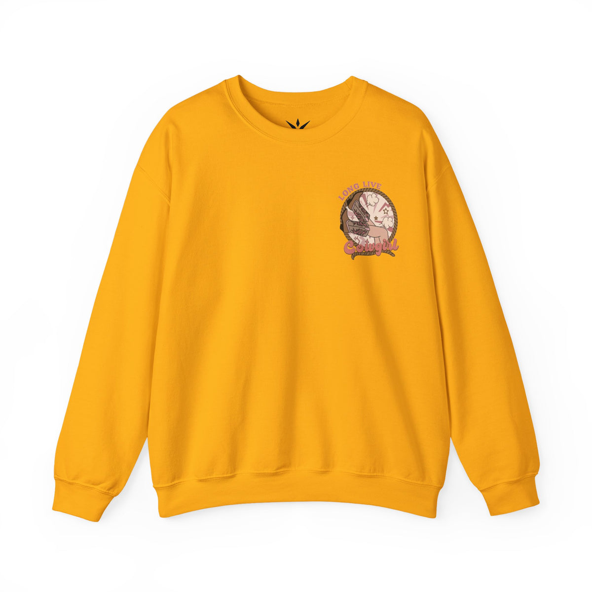 ORVIAN — Howdy Cowgirls Western Crewneck, Leopard Lightning Bolt & Cowgirl Boots Unisex Heavy Blend