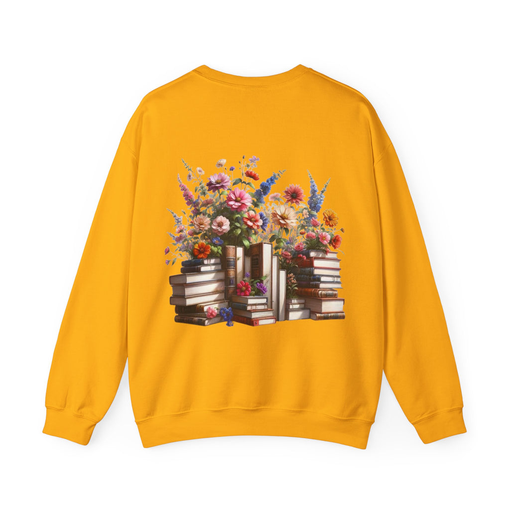 ORVIAN — Steampunk Floral Pocket Watch & Blooming Books Crewneck, Vintage Literary Unisex