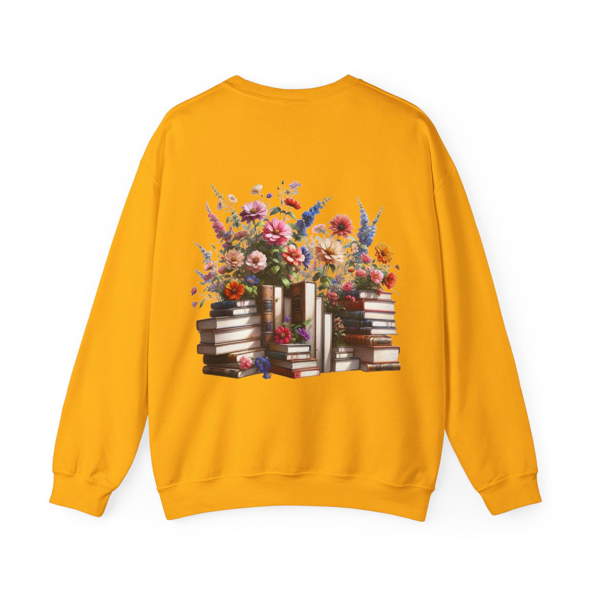 ORVIAN — Steampunk Floral Pocket Watch & Blooming Books Crewneck, Vintage Literary Unisex
