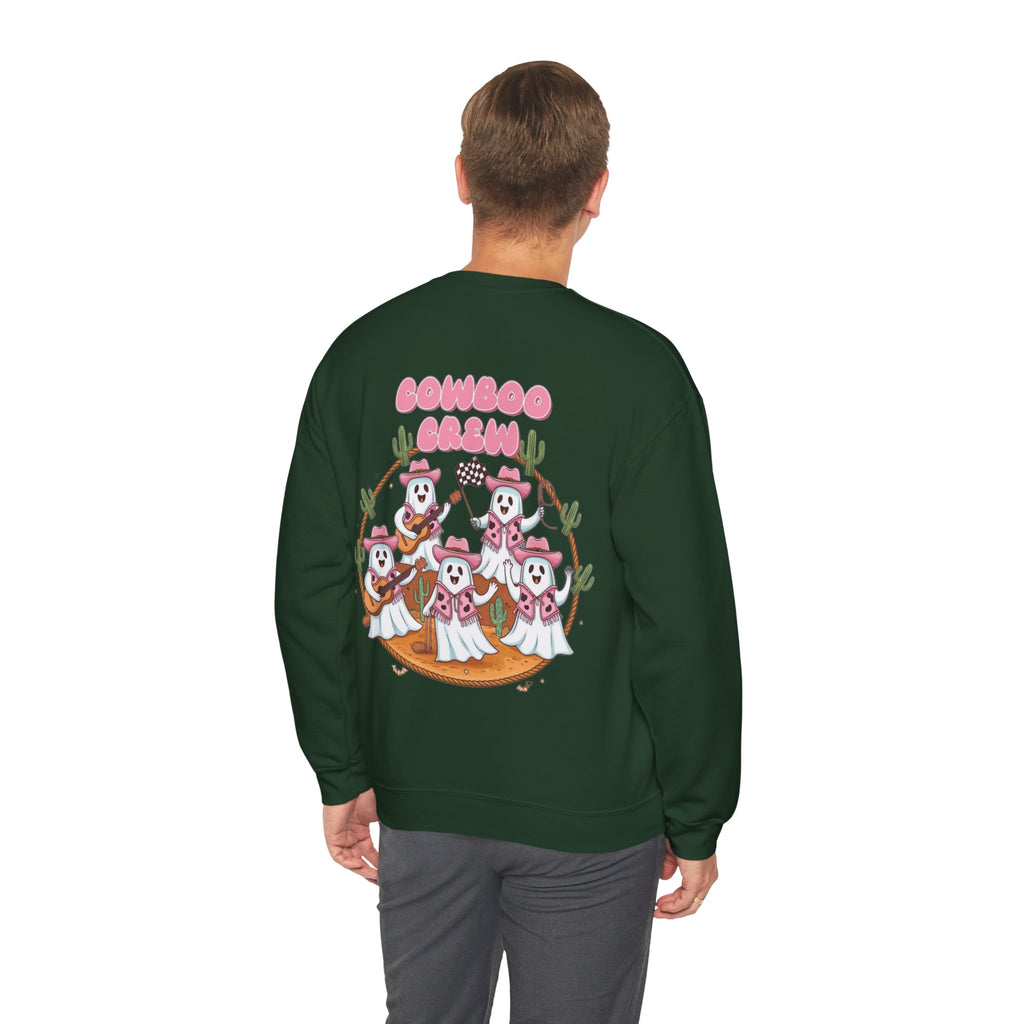 ORVIAN — Howdy Halloween Ghost Cowboy Crewneck, Pink Cowboo Western Unisex Heavy Blend