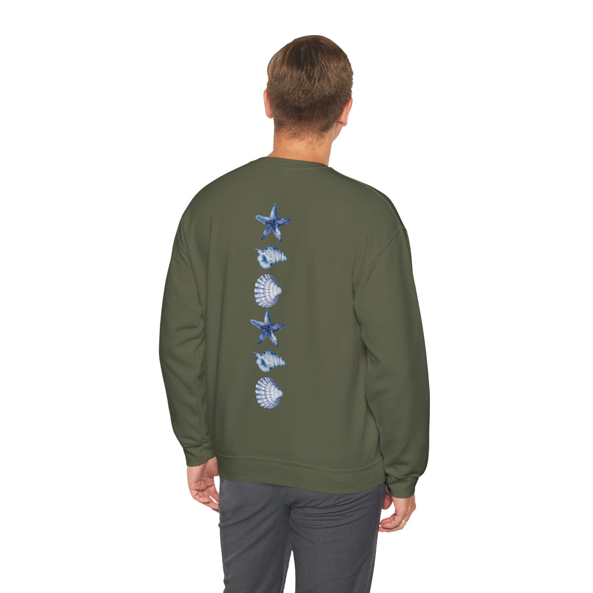 ORVIAN — Sea Turtle & Seashell Starfish Crewneck, Coastal Ocean Nautical Unisex Heavy Blend