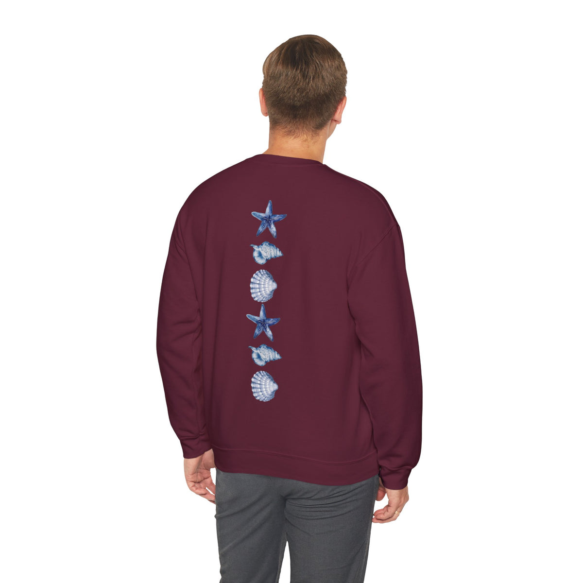ORVIAN — Sea Turtle & Seashell Starfish Crewneck, Coastal Ocean Nautical Unisex Heavy Blend