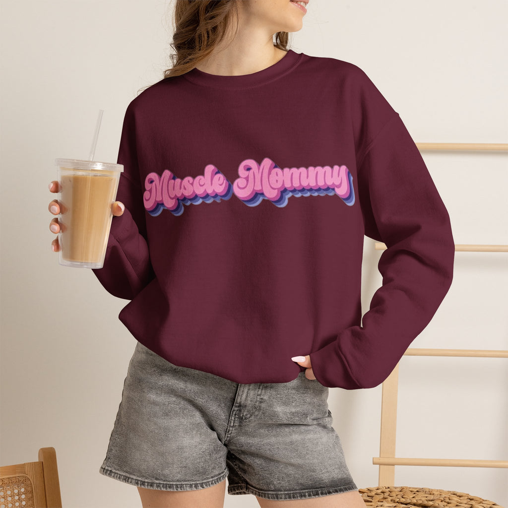 ORVIAN — Muscle Mommy Girls Just Wanna Have Guns Crewneck, Bold Feminine Typography Unisex