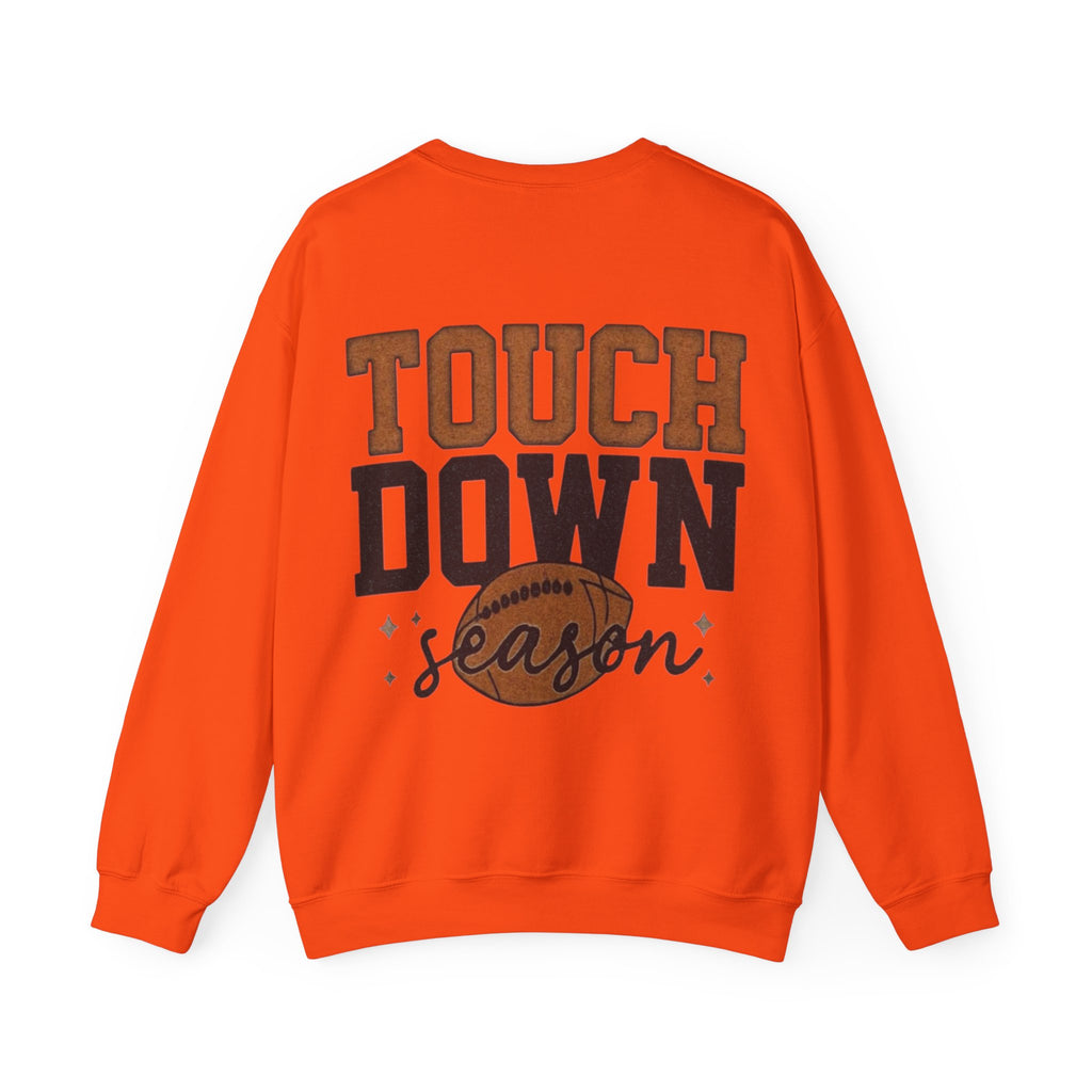 ORVIAN — Touchdown Season Coquette Football Bow Crewneck, Varsity Game Day Unisex Heavy Blend