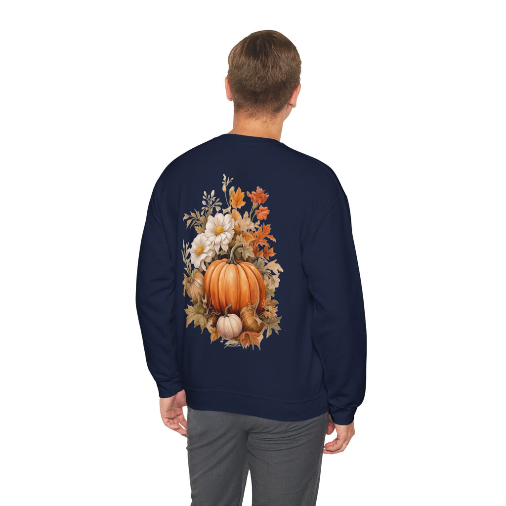 ORVIAN — Pumpkin Spice & Autumn Botanicals Crewneck, Floral Pumpkin Fall Unisex Sweatshirt