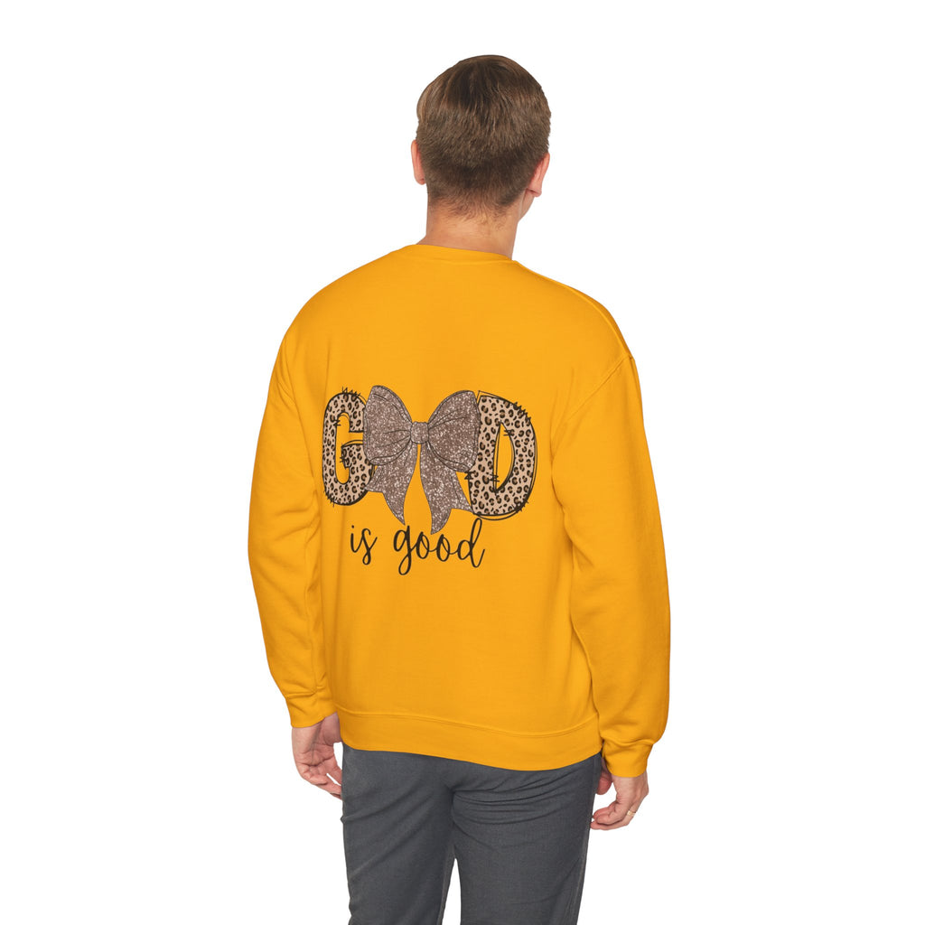 ORVIAN — Leopard Is The New Black & God Is Good Coquette Bow Crewneck, Faith-Inspired Unisex