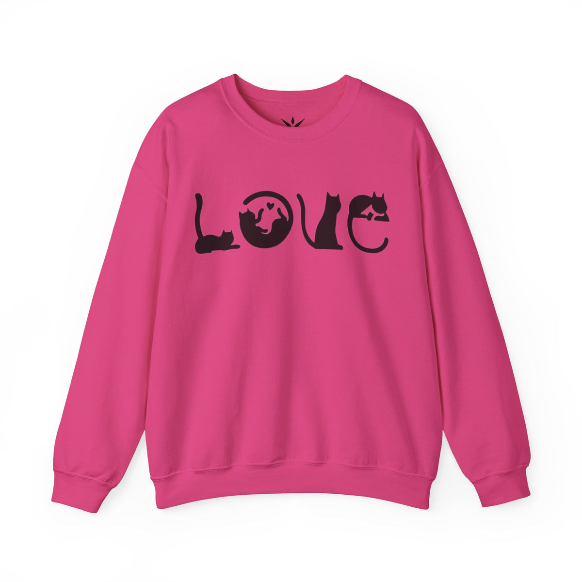 ORVIAN — LOVE Cat Silhouette & Heart-Shaped Cats Crewneck, Cat Lover Unisex Heavy Blend