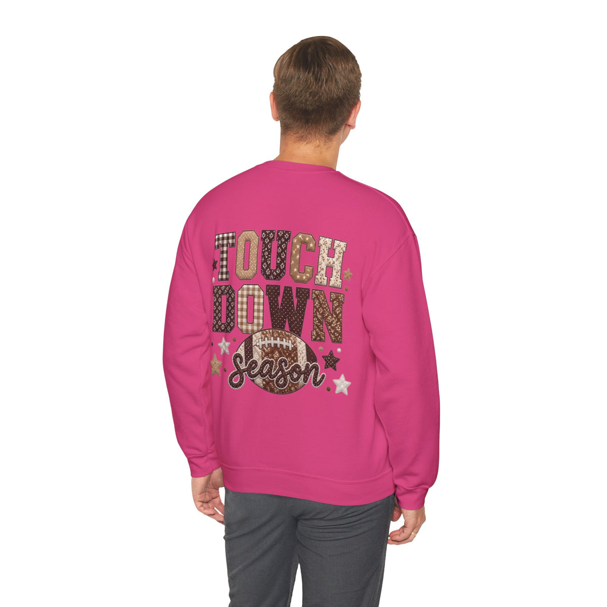 ORVIAN — Touchdown Season Football Bow Crewneck, Sparkle Game Day Sporty Unisex Heavy Blend