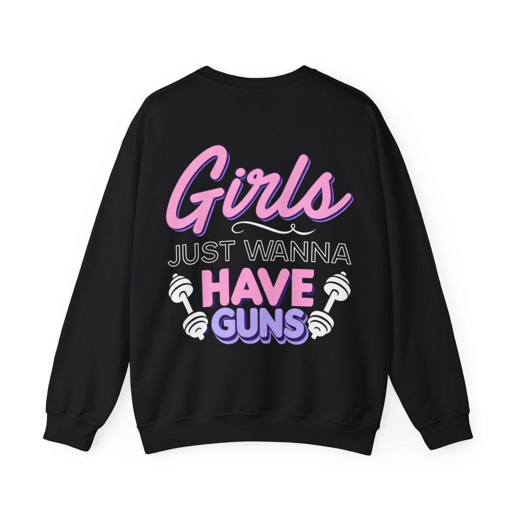 ORVIAN — Muscle Mommy Girls Just Wanna Have Guns Crewneck, Bold Feminine Typography Unisex