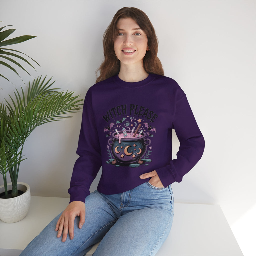 ORVIAN — Witch Please & I'm Just a Housewife Witch Crewneck, Magical Cauldron Unisex Heavy Blend