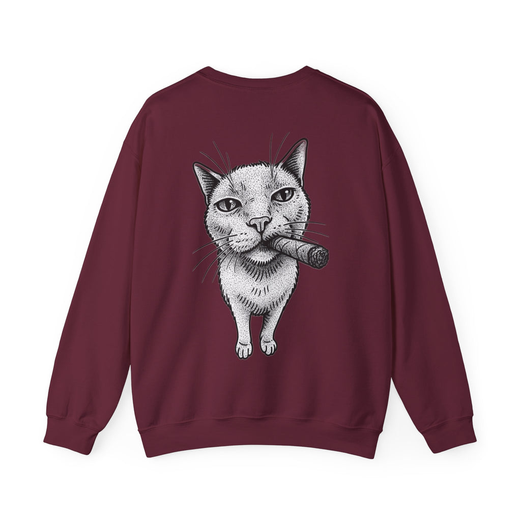 ORVIAN — Chaos Cat Crewneck, Reversed Lettering & Rebel Cat Graphic Unisex Heavy Blend