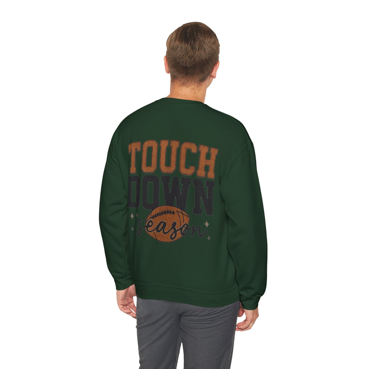 ORVIAN — Touchdown Season Coquette Football Bow Crewneck, Varsity Game Day Unisex Heavy Blend