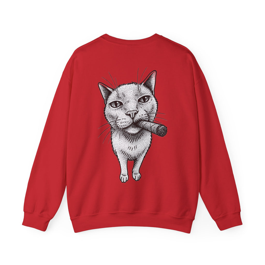 ORVIAN — Chaos Cat Crewneck, Reversed Lettering & Rebel Cat Graphic Unisex Heavy Blend