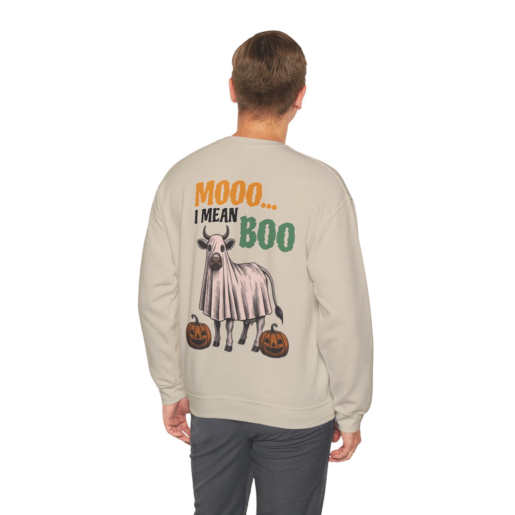 ORVIAN — Howdy Fall Wéstern Pumpkin & Ghost Cow Crewneck, Moo I Mean Boo Halloween Unisex