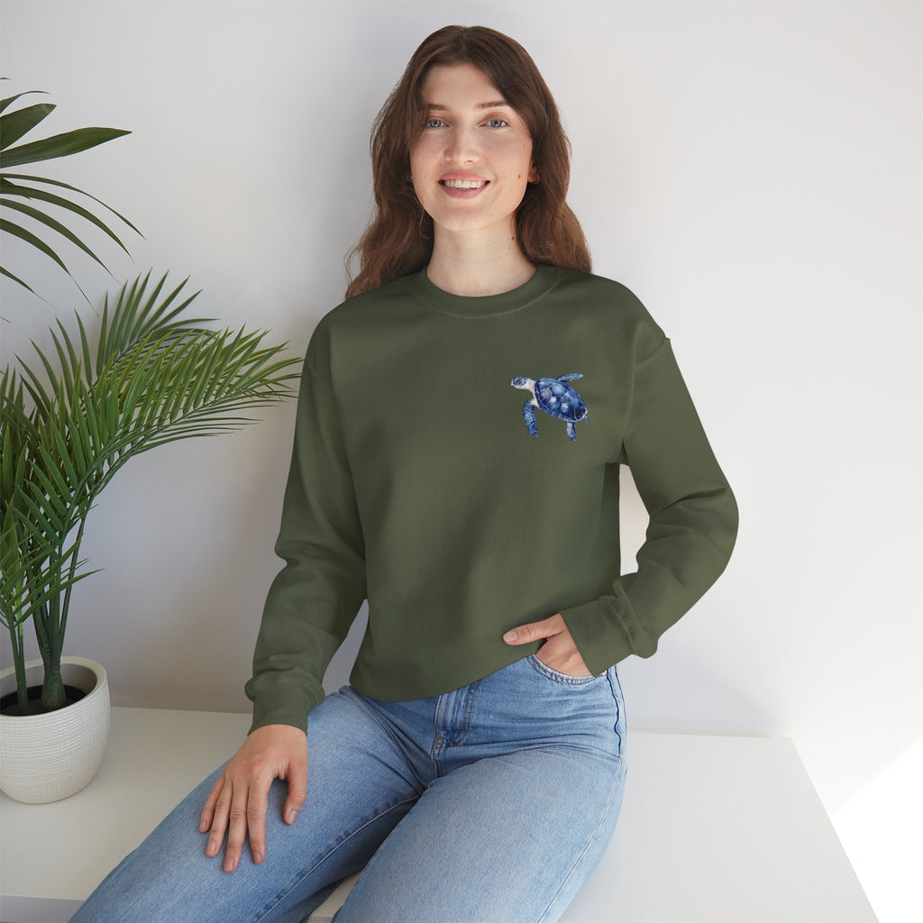 ORVIAN — Sea Turtle & Seashell Starfish Crewneck, Coastal Ocean Nautical Unisex Heavy Blend
