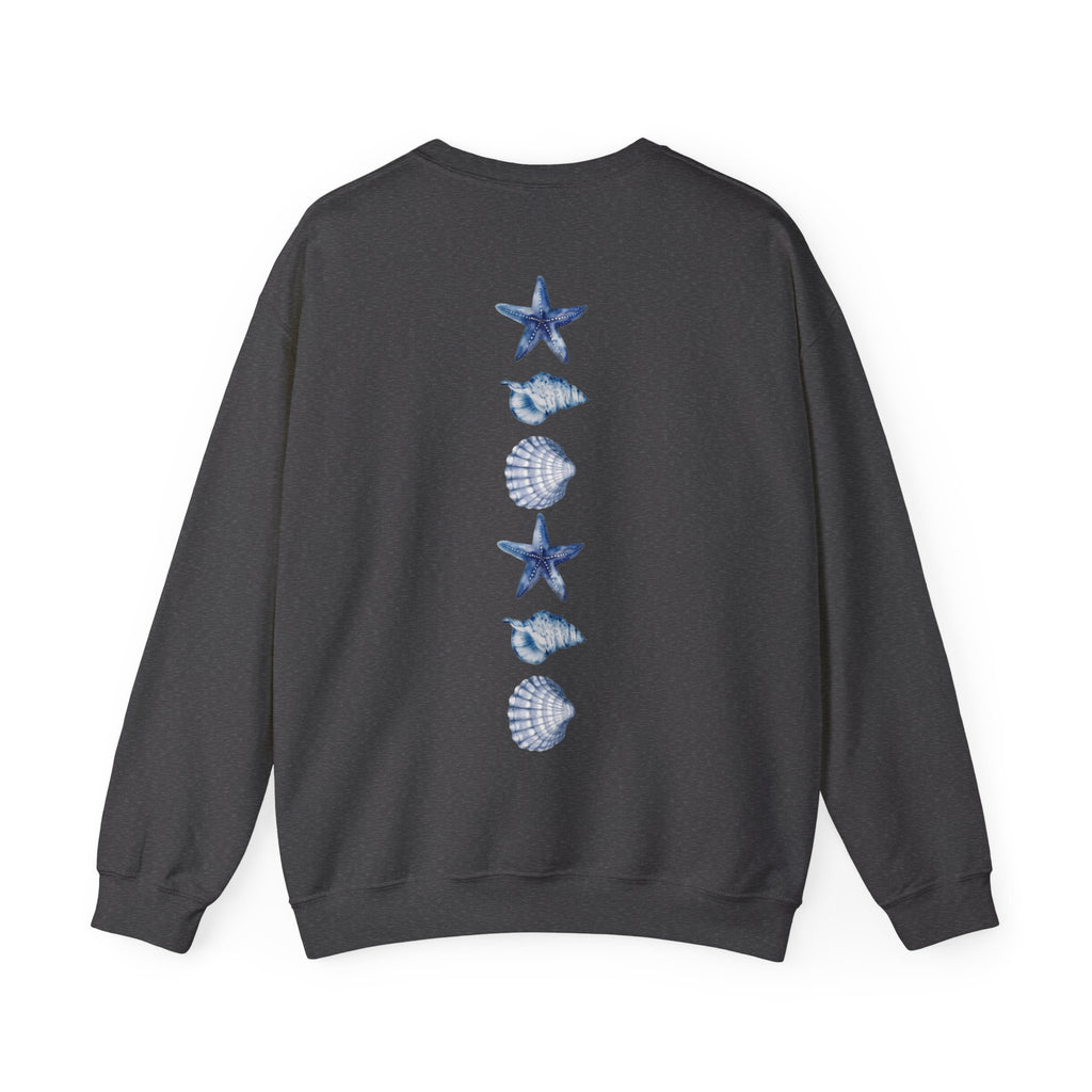ORVIAN — Sea Turtle & Seashell Starfish Crewneck, Coastal Ocean Nautical Unisex Heavy Blend