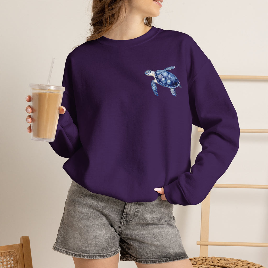ORVIAN — Sea Turtle & Seashell Starfish Crewneck, Coastal Ocean Nautical Unisex Heavy Blend