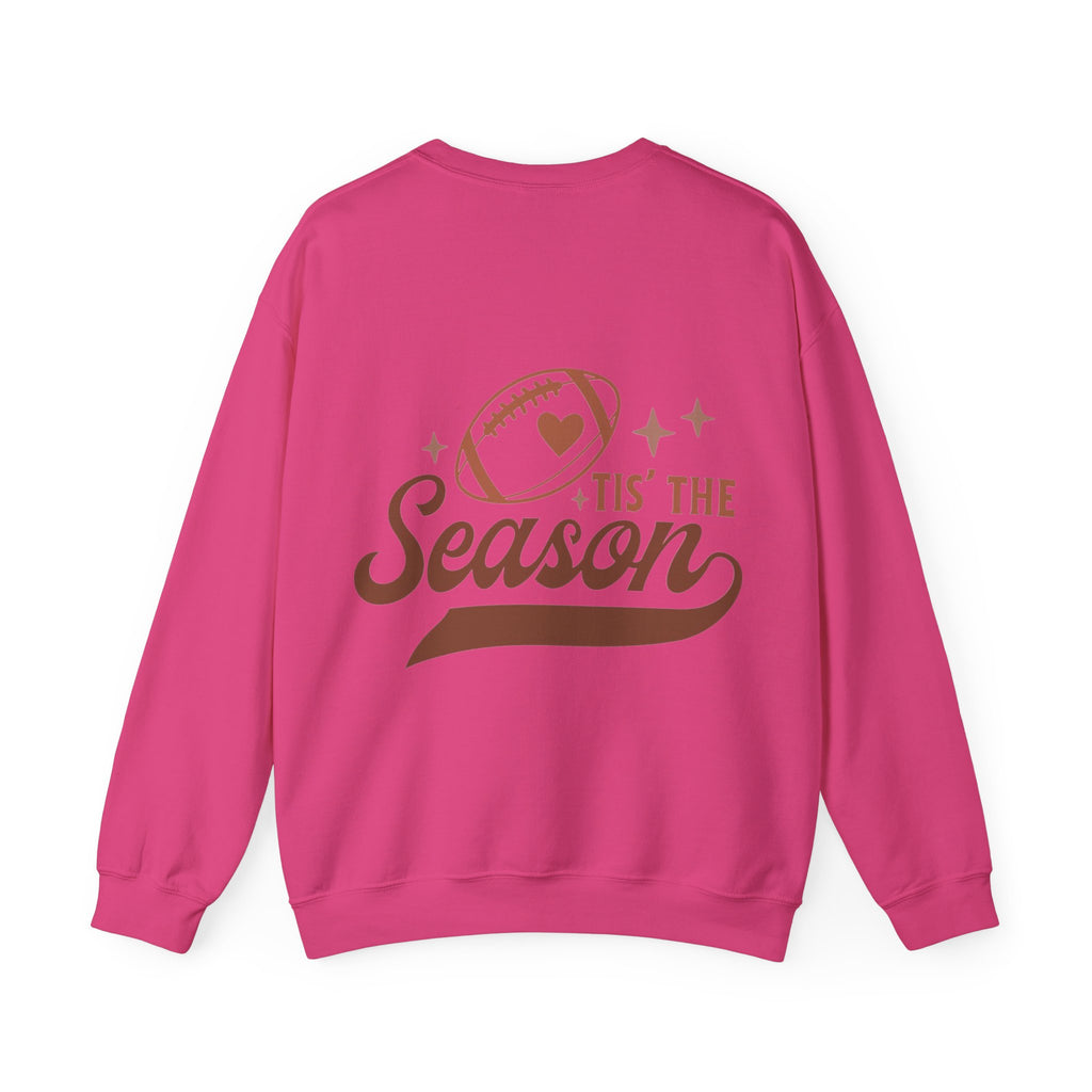 ORVIAN — Cuddles & Touchdowns Football Crewneck, Heart Football Game Day Unisex Heavy Blend