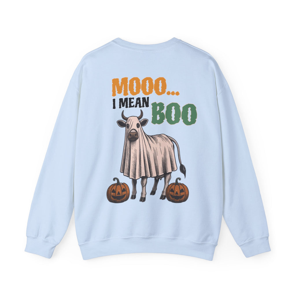 ORVIAN — Howdy Fall Wéstern Pumpkin & Ghost Cow Crewneck, Moo I Mean Boo Halloween Unisex
