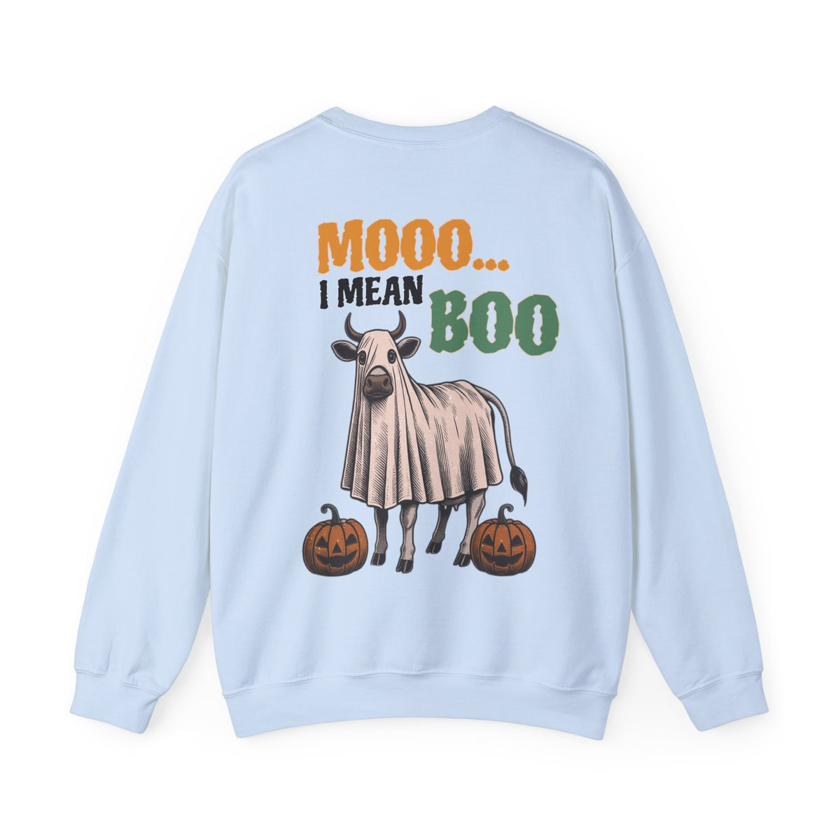 ORVIAN — Howdy Fall Wéstern Pumpkin & Ghost Cow Crewneck, Moo I Mean Boo Halloween Unisex