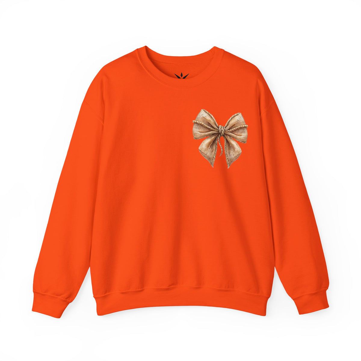 ORVIAN — Coquette Fall Bow & Football Crewneck, Pumpkin Spice Game Day Unisex Heavy Blend