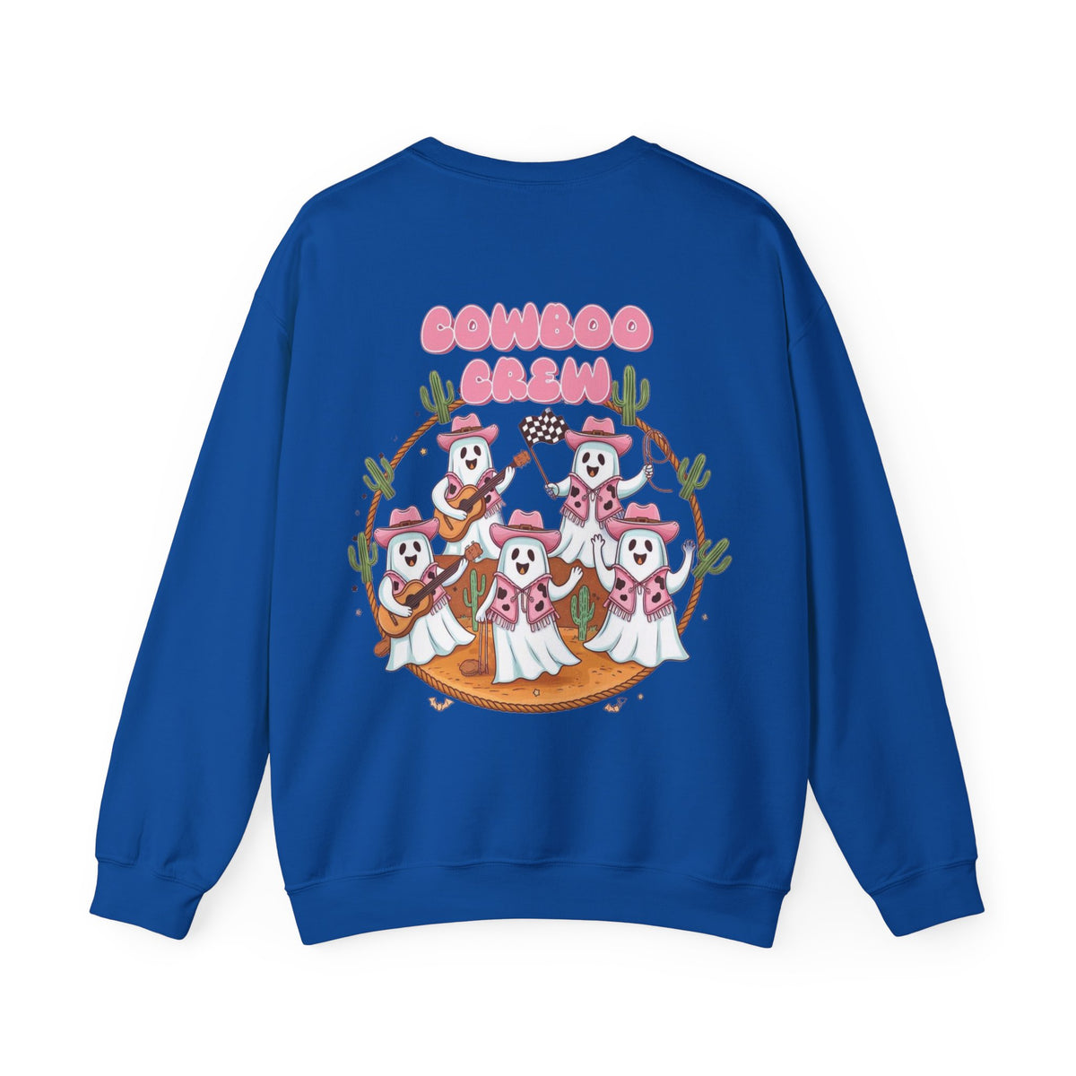 ORVIAN — Howdy Halloween Ghost Cowboy Crewneck, Pink Cowboo Western Unisex Heavy Blend