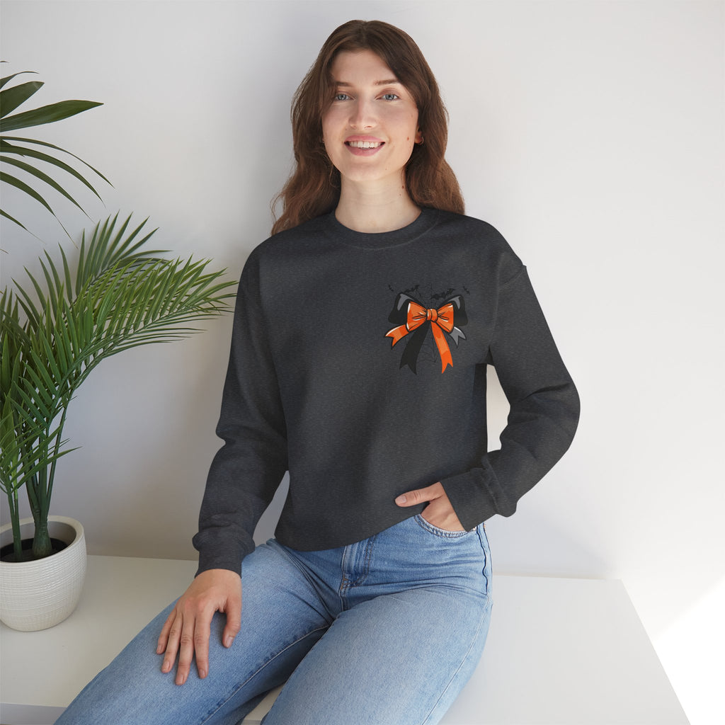 ORVIAN — Coquette Ghost & Bow Halloween Crewneck, Lace Ghost Pumpkin Unisex Sweatshirt