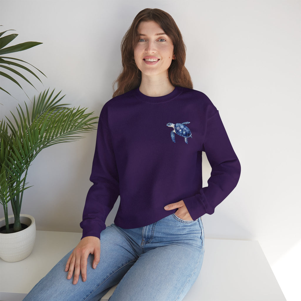 ORVIAN — Sea Turtle & Seashell Starfish Crewneck, Coastal Ocean Nautical Unisex Heavy Blend