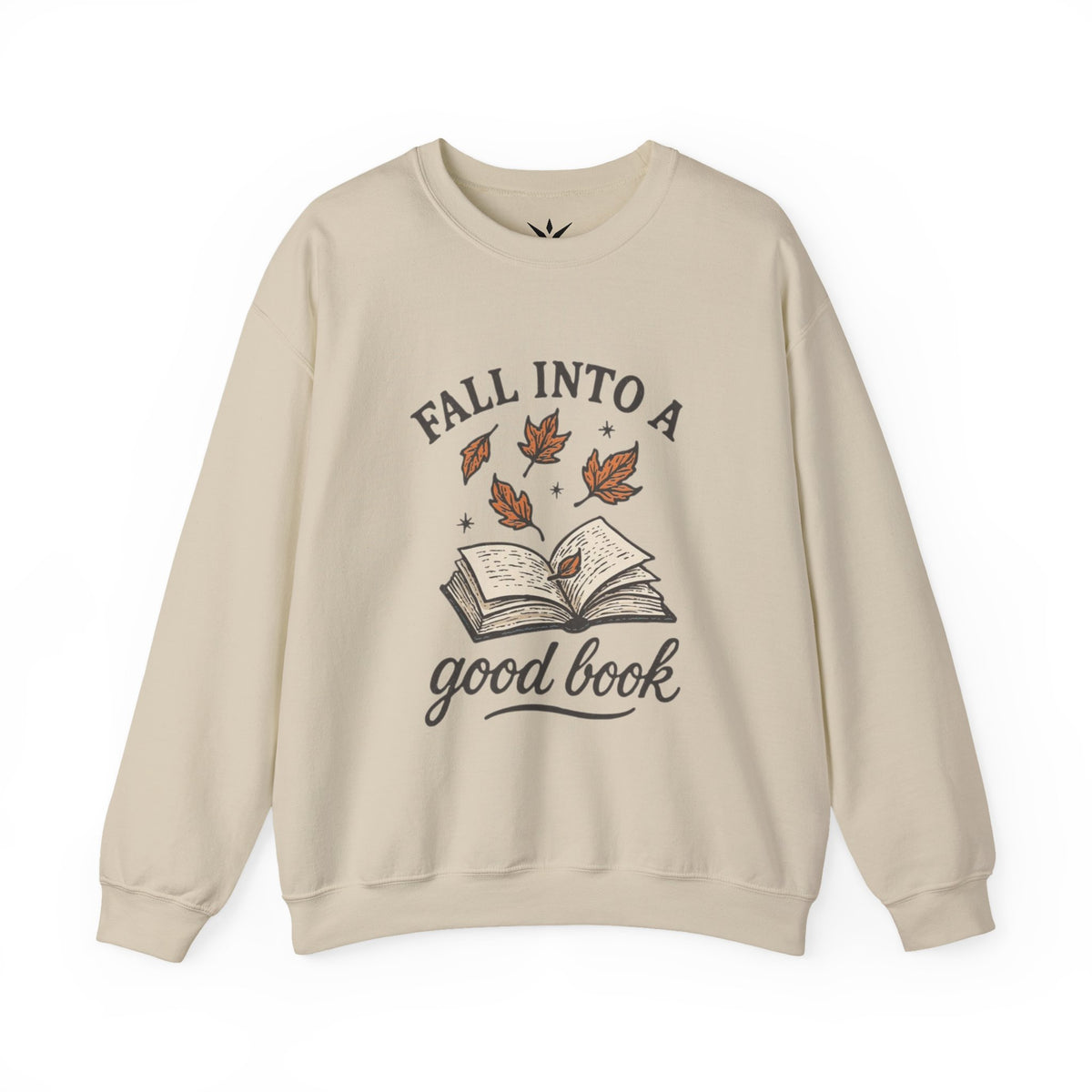 ORVIAN — Fall Into a Good Book Ghost Crewneck, Cozy Autumn Book Lover Unisex Heavy Blend