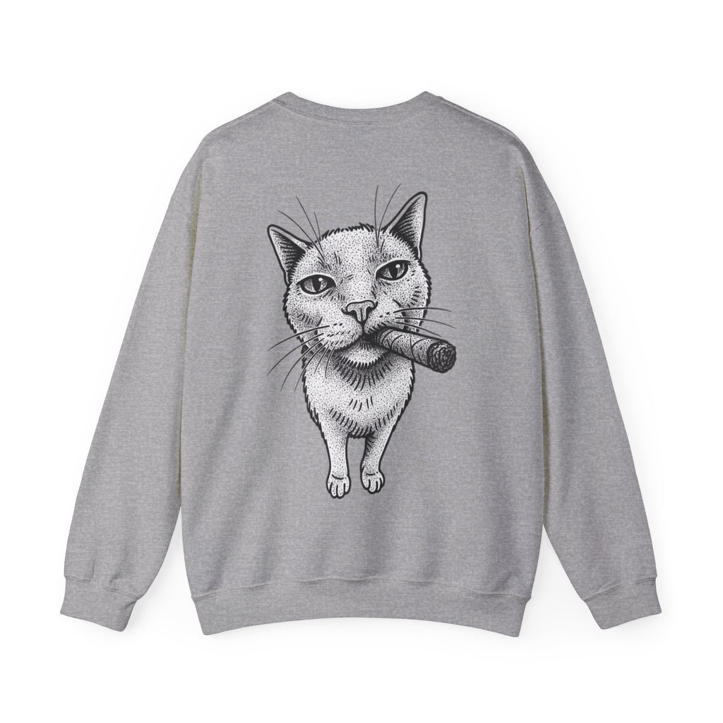 ORVIAN — Chaos Cat Crewneck, Reversed Lettering & Rebel Cat Graphic Unisex Heavy Blend