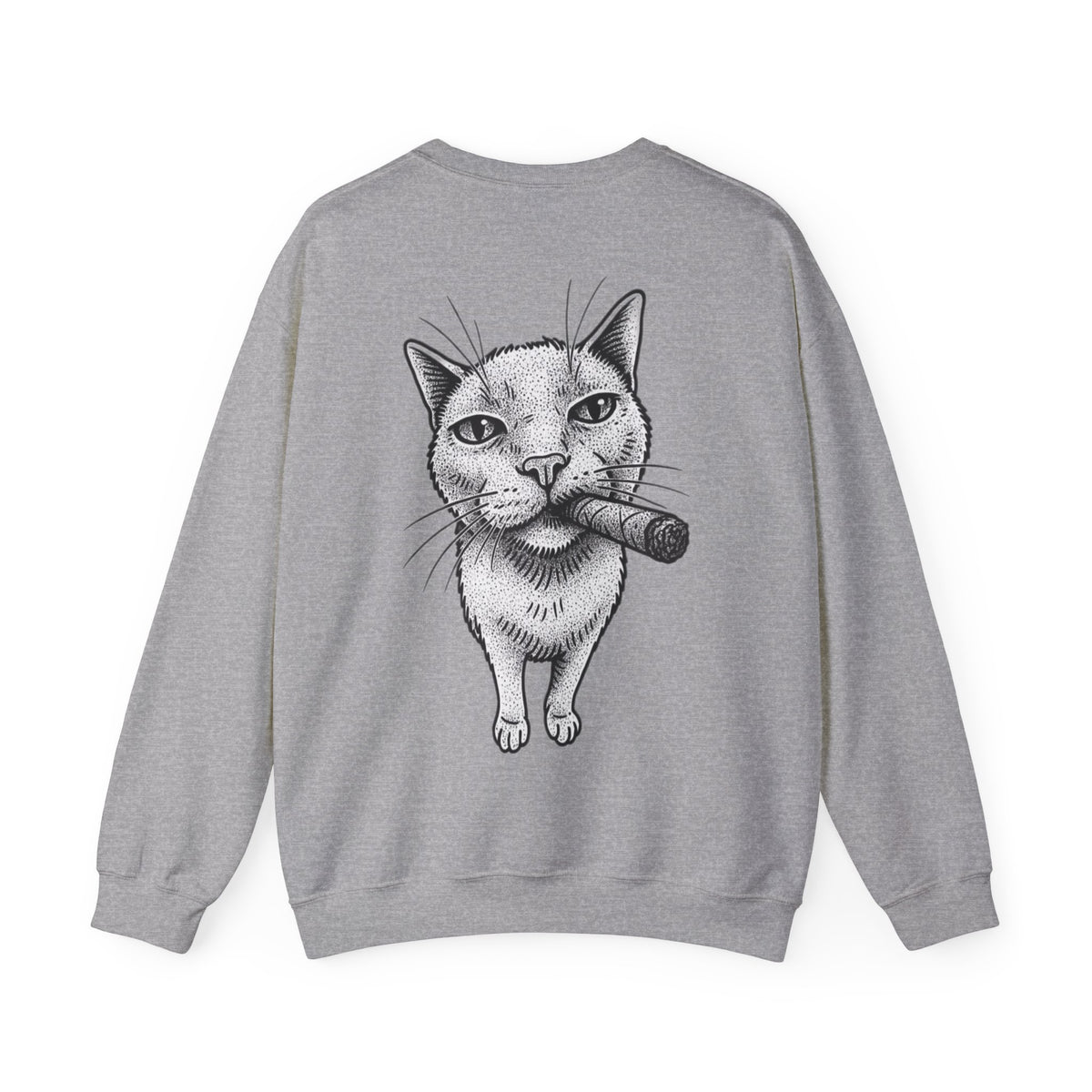 ORVIAN — Chaos Cat Crewneck, Reversed Lettering & Rebel Cat Graphic Unisex Heavy Blend
