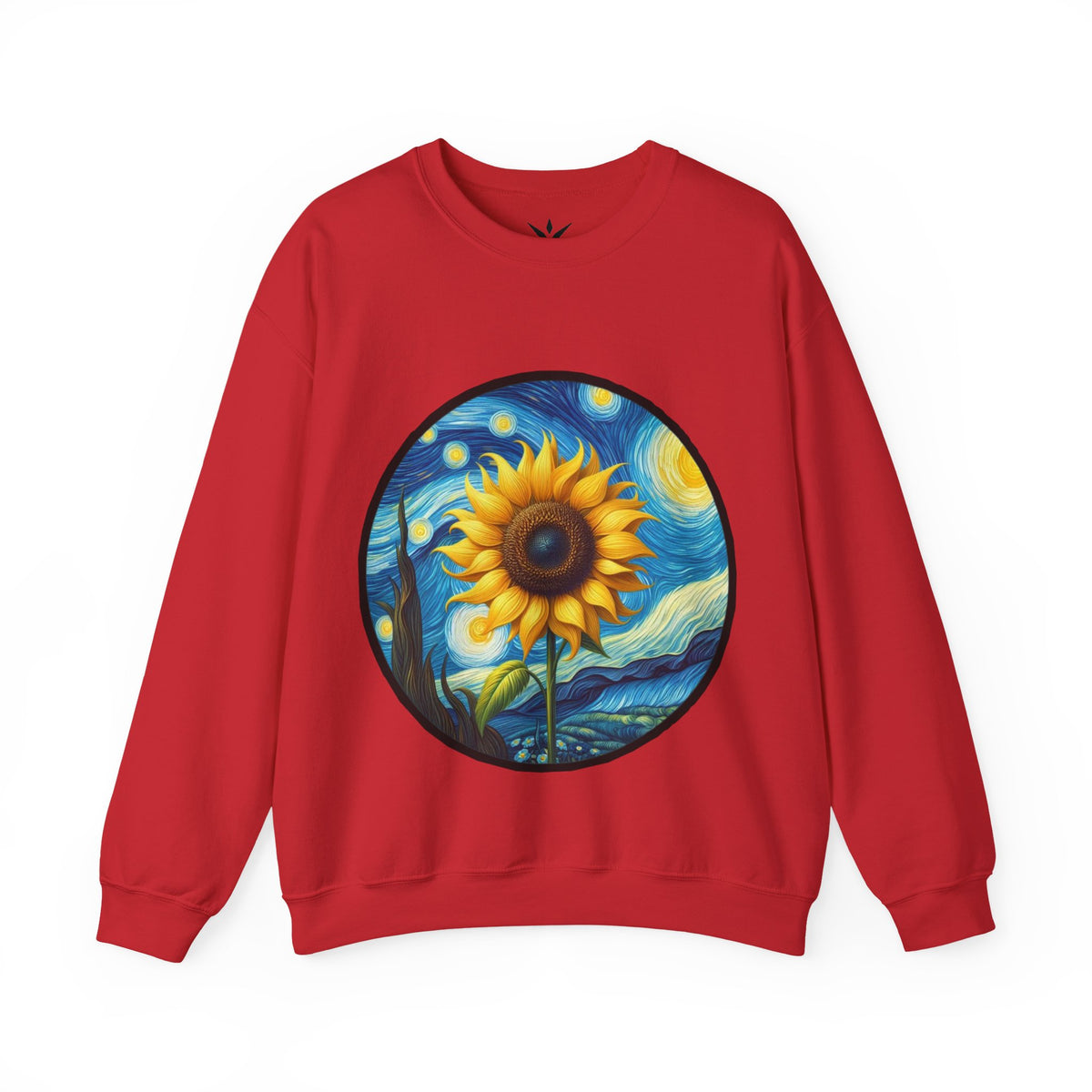 ORVIAN — Van Gogh Starry Night Sunflower & Artist Easel Crewneck, Art-Inspired Sweatshirt