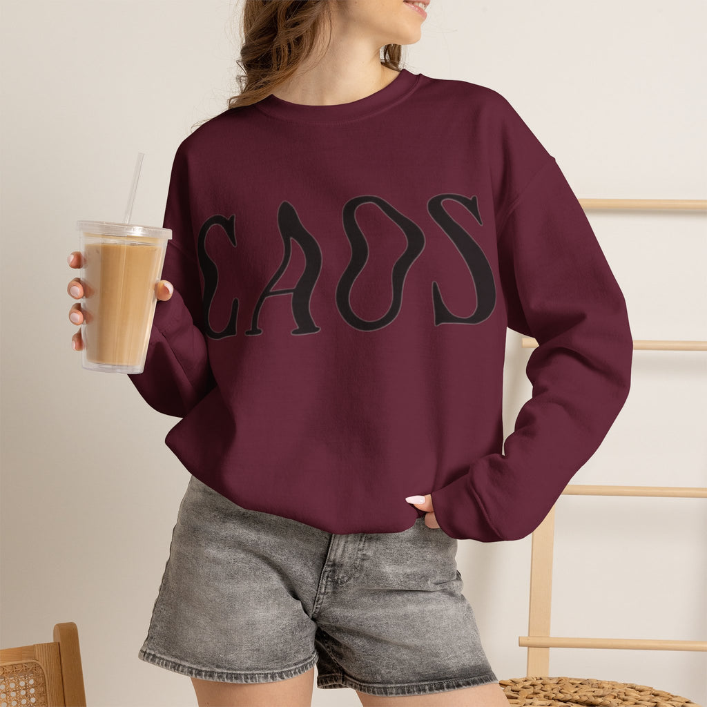 ORVIAN — Chaos Cat Crewneck, Reversed Lettering & Rebel Cat Graphic Unisex Heavy Blend