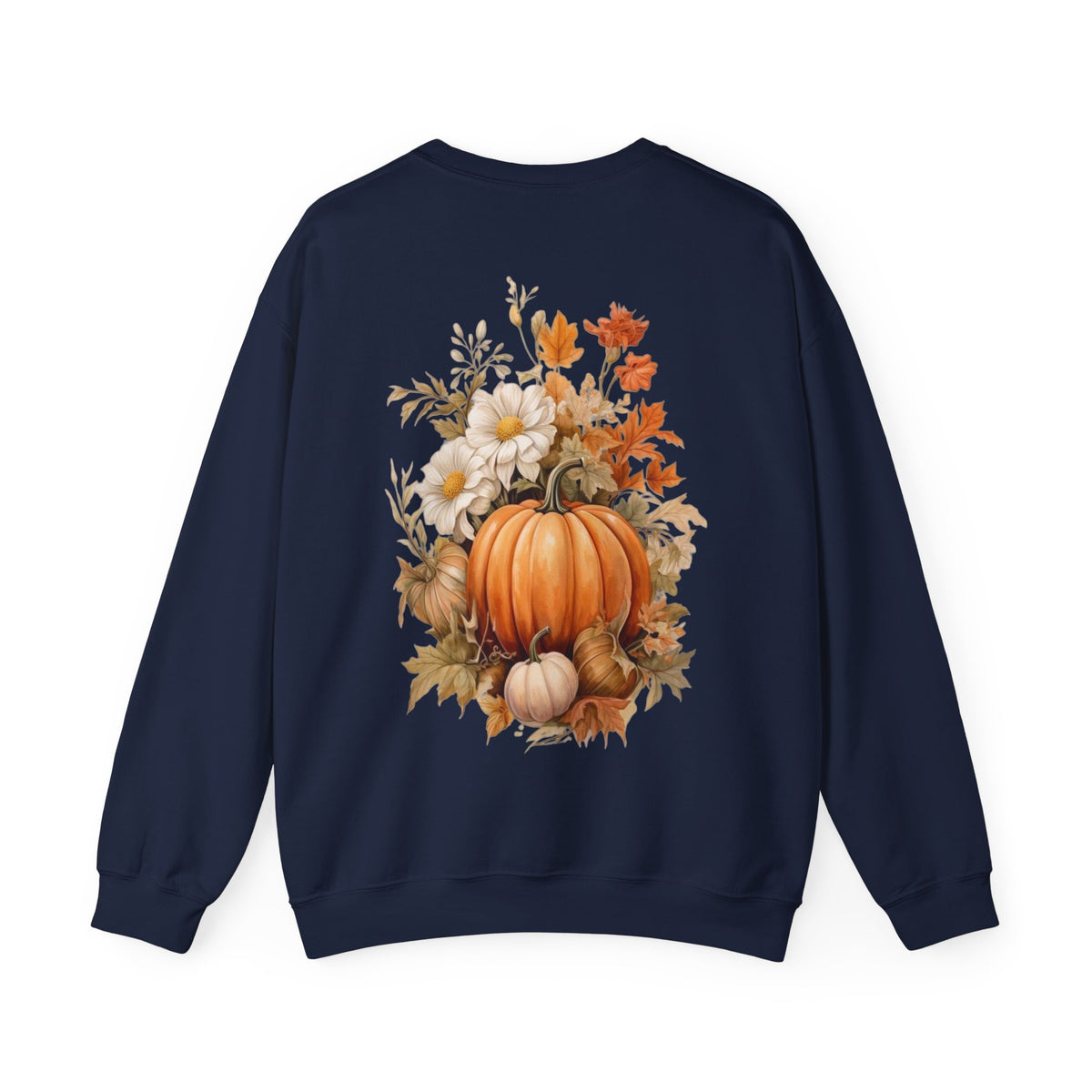 ORVIAN — Pumpkin Spice & Autumn Botanicals Crewneck, Floral Pumpkin Fall Unisex Sweatshirt