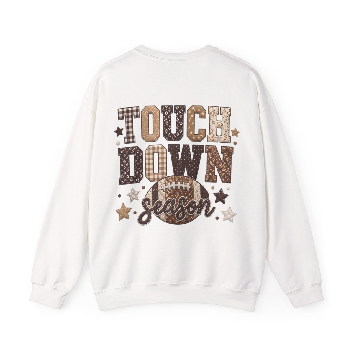 ORVIAN — Touchdown Season Football Bow Crewneck, Sparkle Game Day Sporty Unisex Heavy Blend