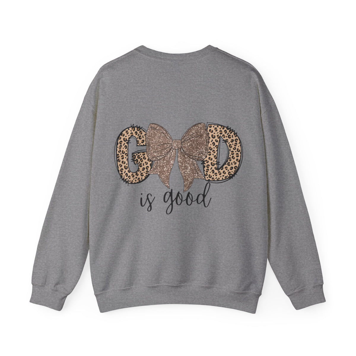 ORVIAN — Leopard Is The New Black & God Is Good Coquette Bow Crewneck, Faith-Inspired Unisex