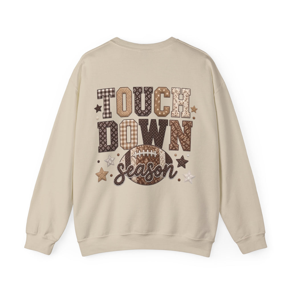 ORVIAN — Touchdown Season Football Bow Crewneck, Sparkle Game Day Sporty Unisex Heavy Blend