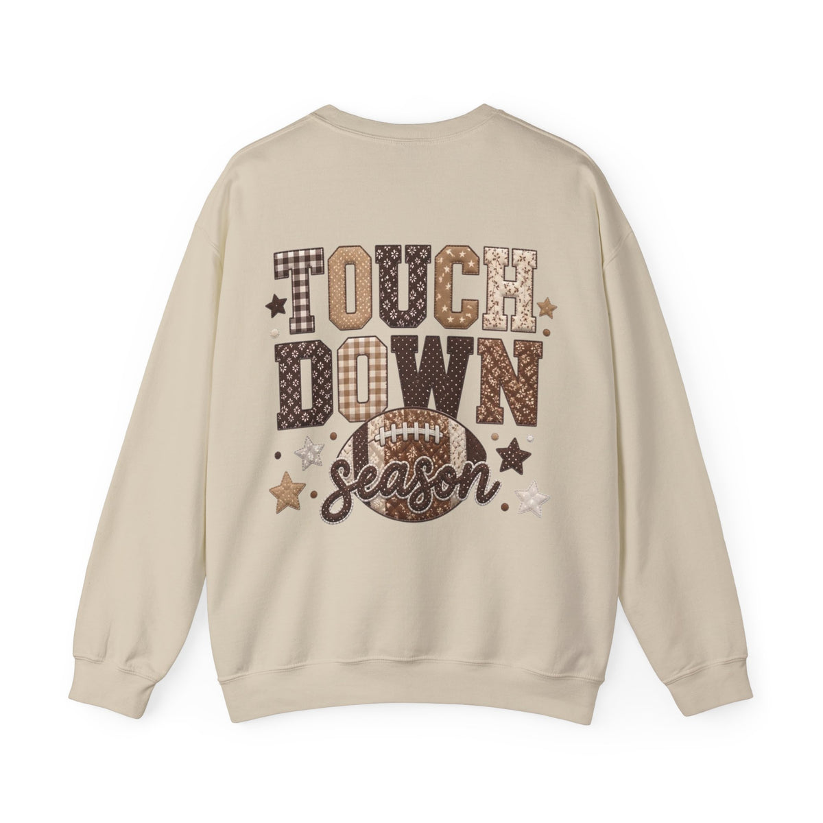 ORVIAN — Touchdown Season Football Bow Crewneck, Sparkle Game Day Sporty Unisex Heavy Blend