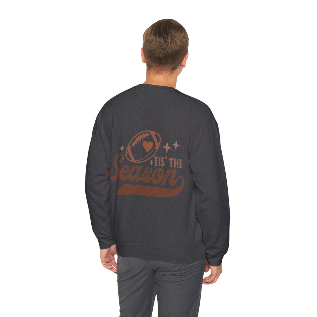 ORVIAN — Cuddles & Touchdowns Football Crewneck, Heart Football Game Day Unisex Heavy Blend