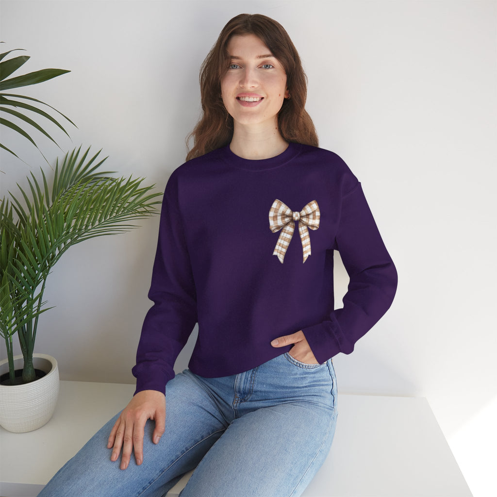 ORVIAN — Touchdown Season Football Bow Crewneck, Sparkle Game Day Sporty Unisex Heavy Blend