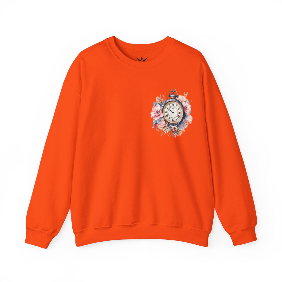 ORVIAN — Blue Watercolor Floral Book Crewneck, Open Book Wildflower Literary Unisex Heavy Blend