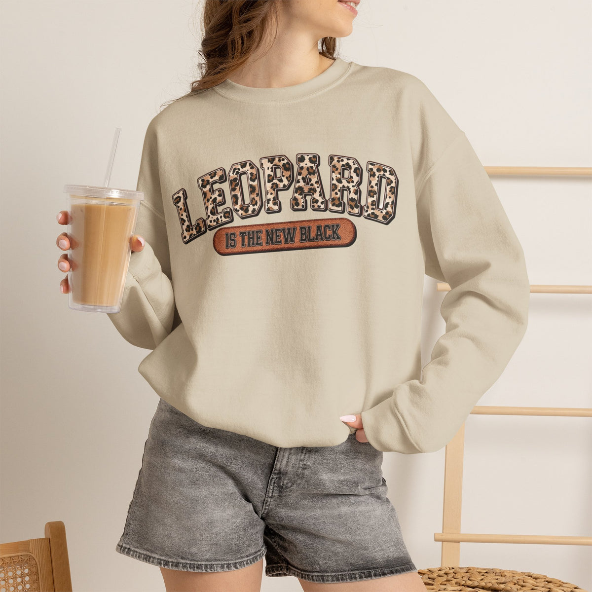 ORVIAN — Leopard Is The New Black & God Is Good Coquette Bow Crewneck, Faith-Inspired Unisex