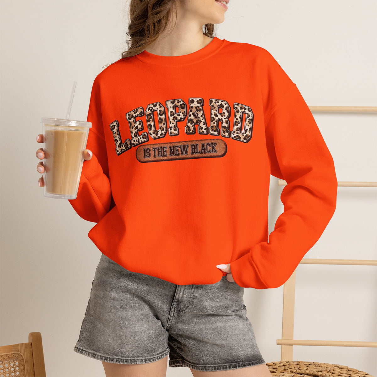 ORVIAN — Leopard Is The New Black & God Is Good Coquette Bow Crewneck, Faith-Inspired Unisex