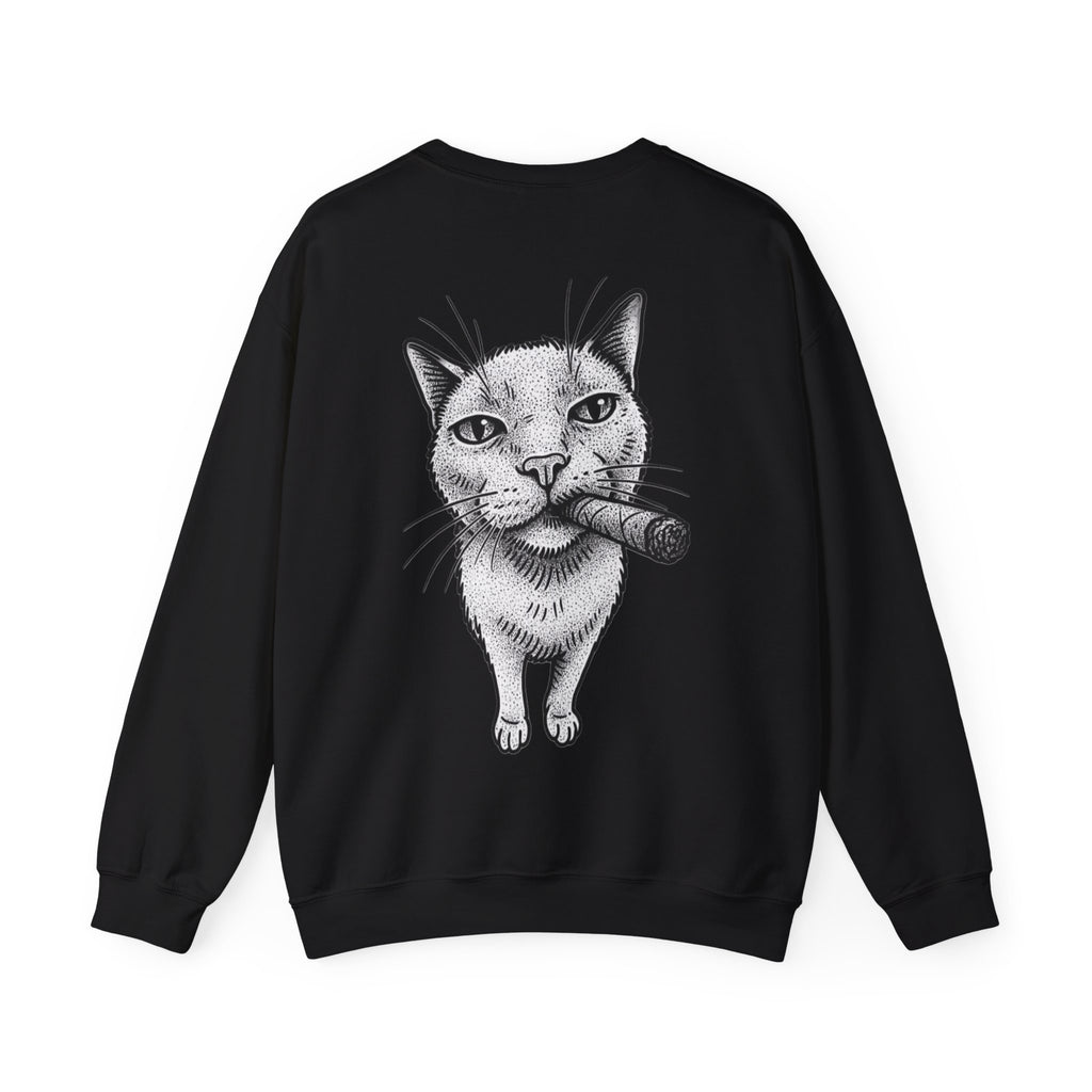 ORVIAN — Chaos Cat Crewneck, Reversed Lettering & Rebel Cat Graphic Unisex Heavy Blend