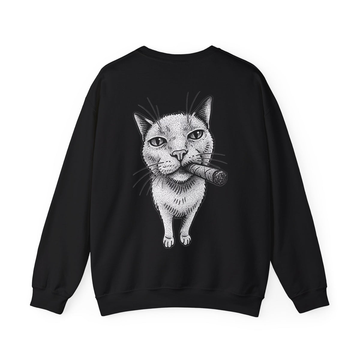ORVIAN — Chaos Cat Crewneck, Reversed Lettering & Rebel Cat Graphic Unisex Heavy Blend