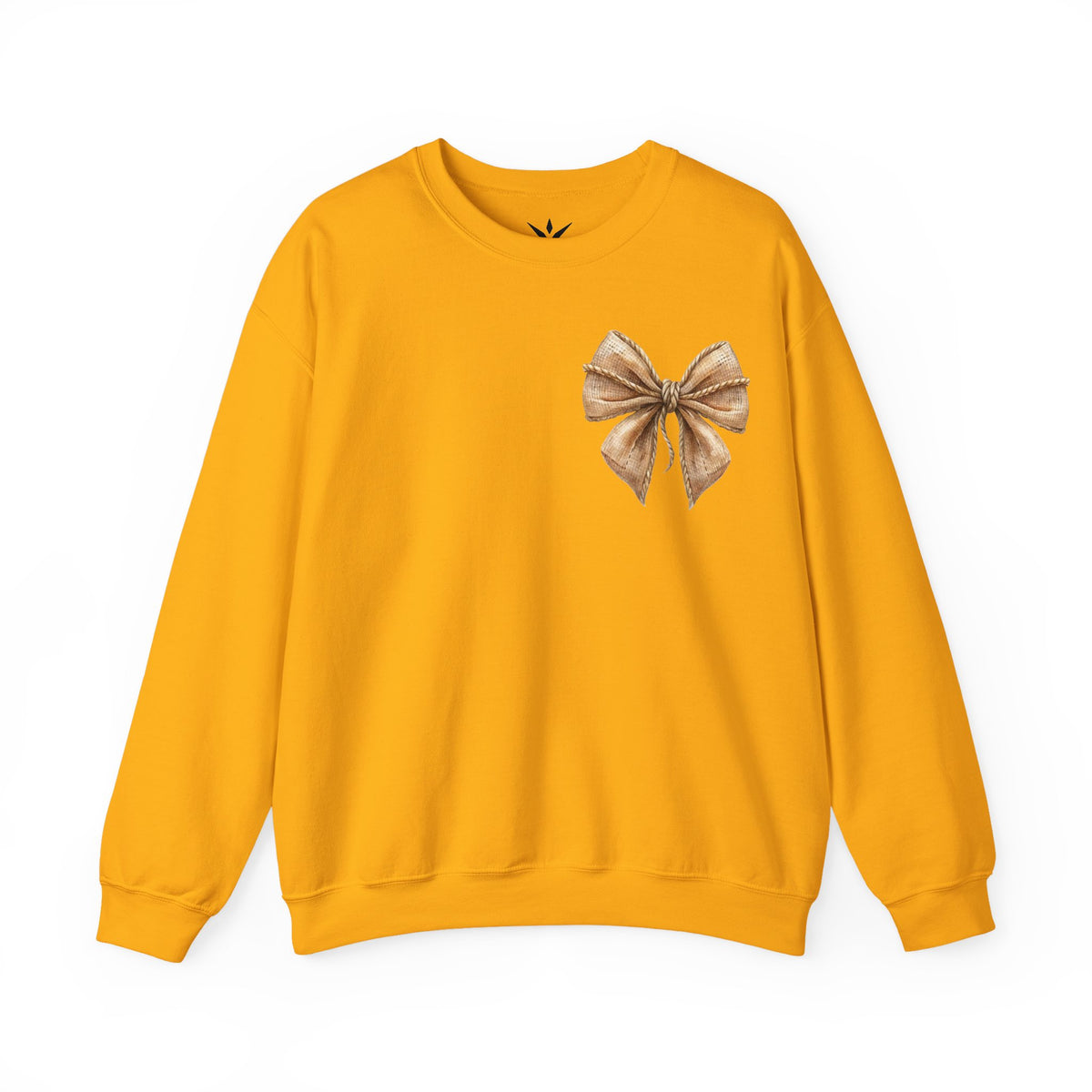 ORVIAN — Coquette Fall Bow & Football Crewneck, Pumpkin Spice Game Day Unisex Heavy Blend