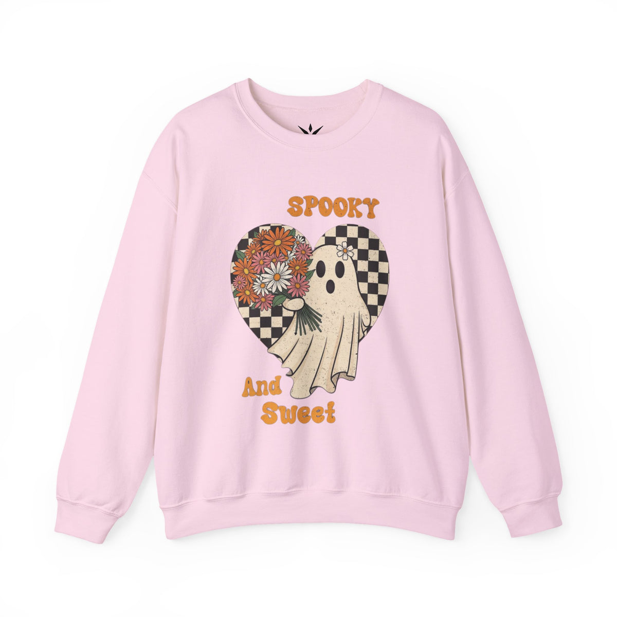 ORVIAN — Spooky & Sweet Ghost Crewneck, Coquette Bow Heart Halloween Unisex Sweatshirt