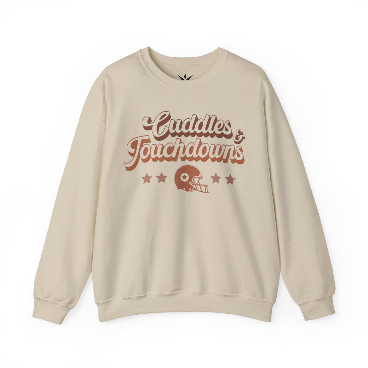 ORVIAN — Cuddles & Touchdowns Football Crewneck, Heart Football Game Day Unisex Heavy Blend